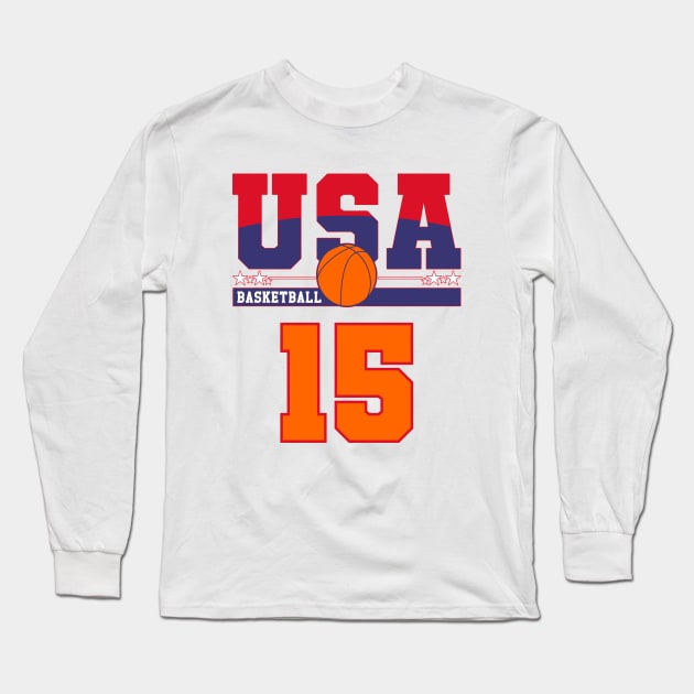 USA Basketball || 15 Long Sleeve T-Shirt by Aloenalone